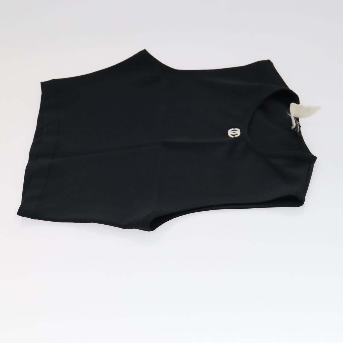 CHANEL Tank Top Silk Black CC FF0061