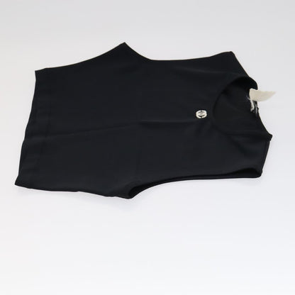 CHANEL Tank Top Silk Black CC FF0061