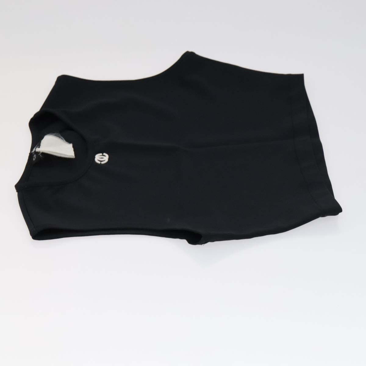 CHANEL Tank Top Silk Black CC FF0061