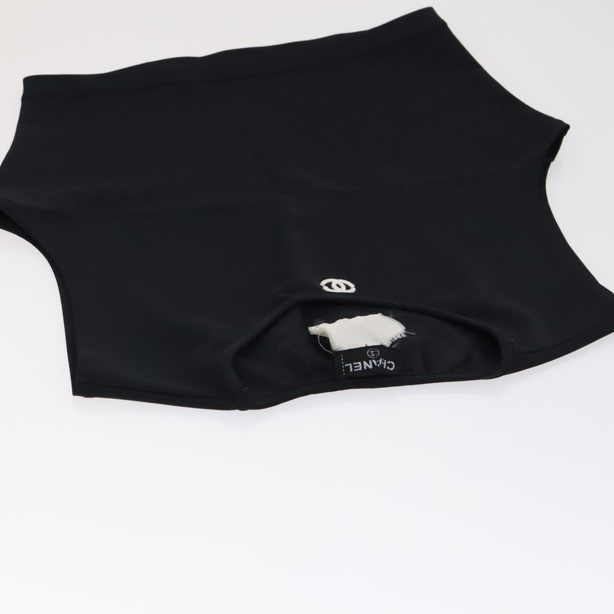 CHANEL Tank Top Silk Black CC FF0061