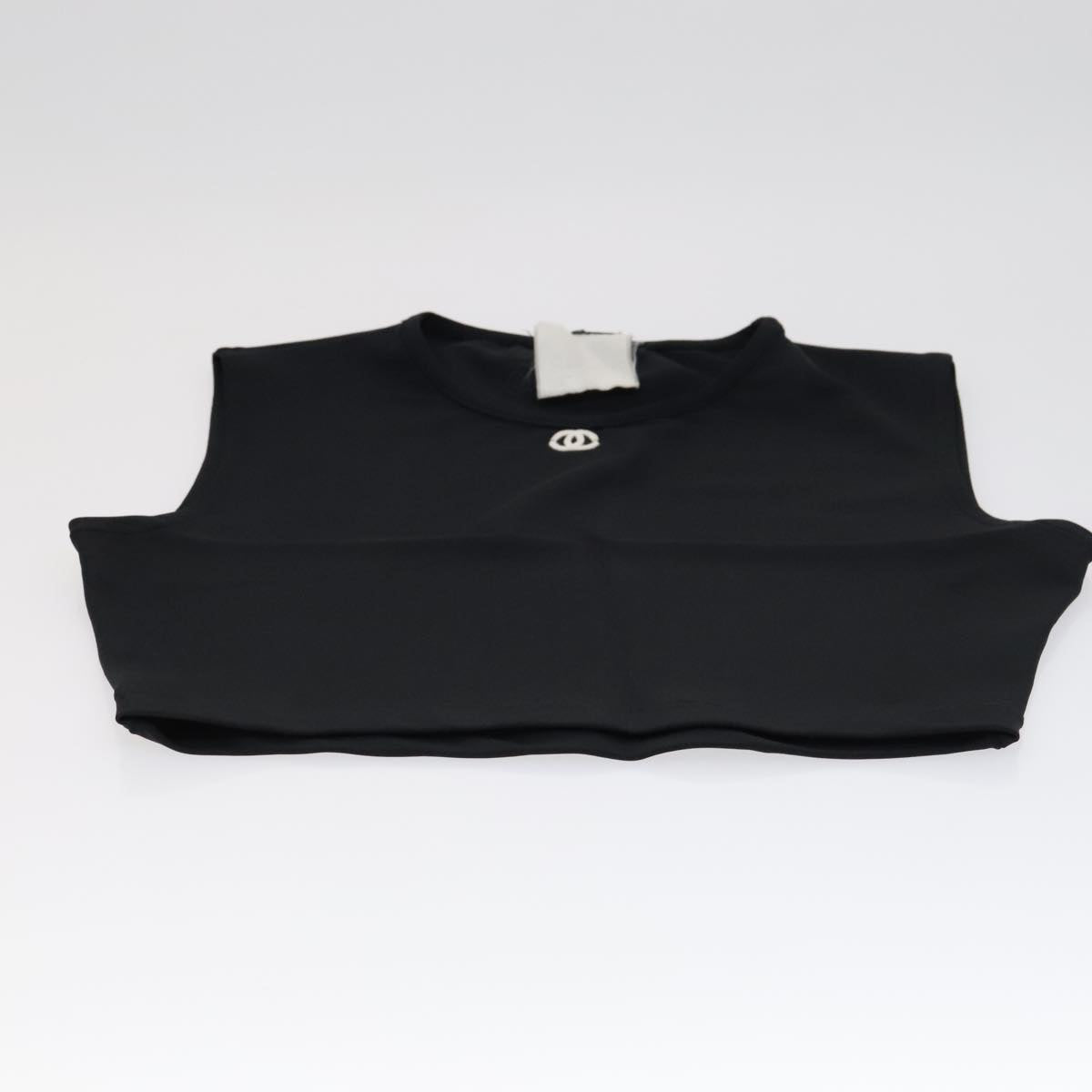CHANEL Tank Top Silk Black CC FF0061