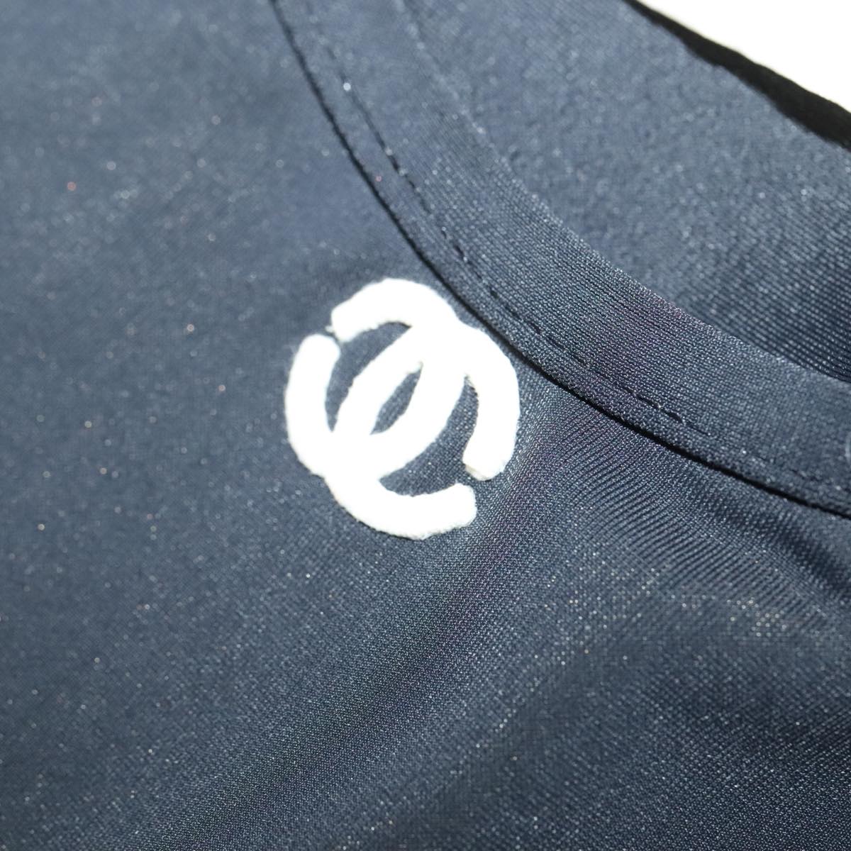 CHANEL Tank Top Silk Black CC FF0061
