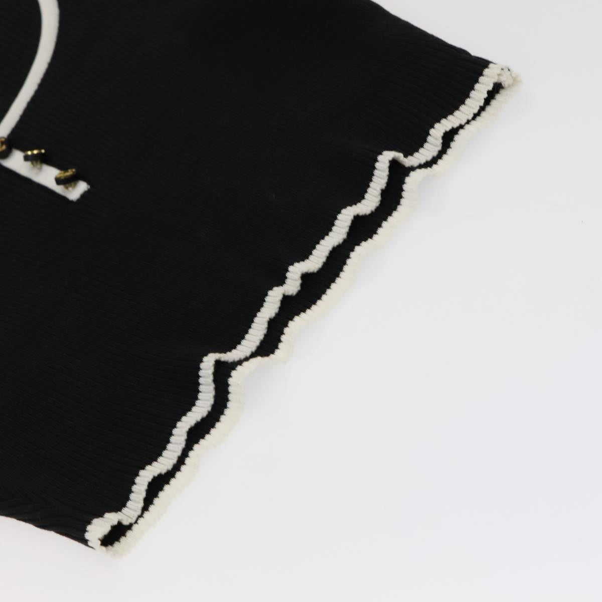 CHANEL Short Sleeve Cotton Black CC FF0248