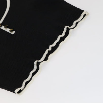 CHANEL Short Sleeve Cotton Black CC FF0248