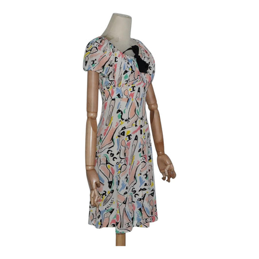 CHANEL One Piece Silk Multicolor CC FF0253