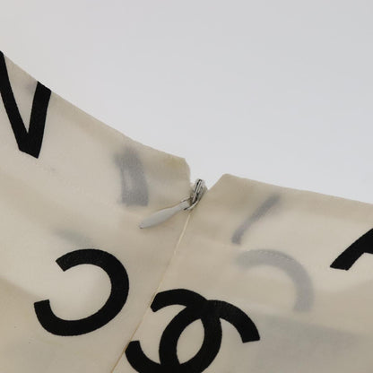 CHANEL One Piece Silk White CC FF0439