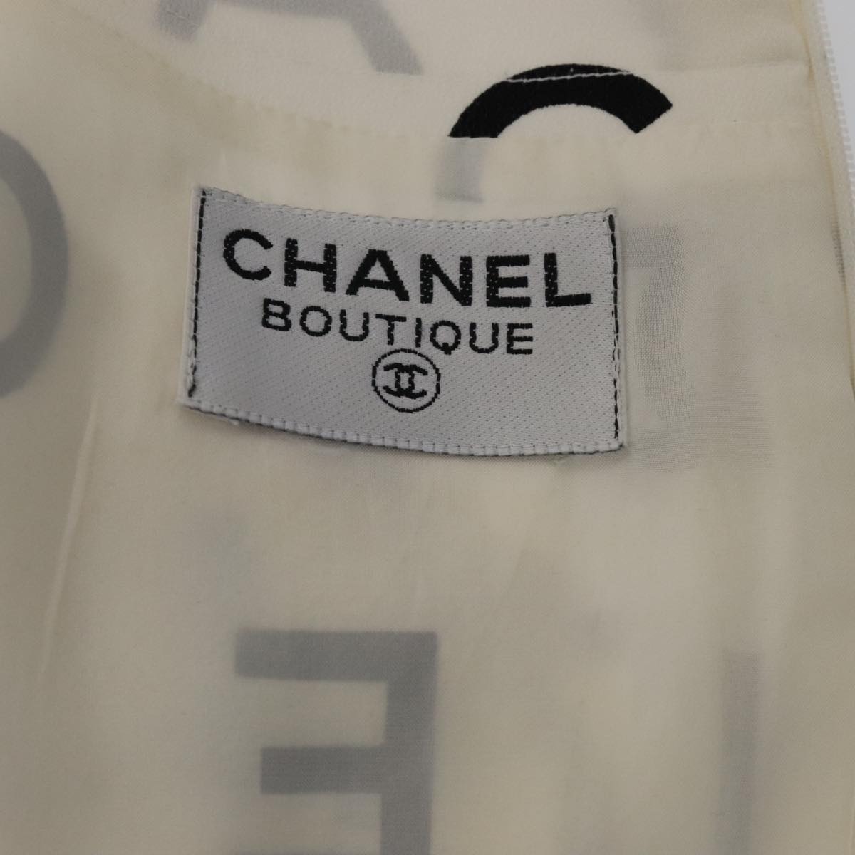 CHANEL One Piece Silk White CC FF0439