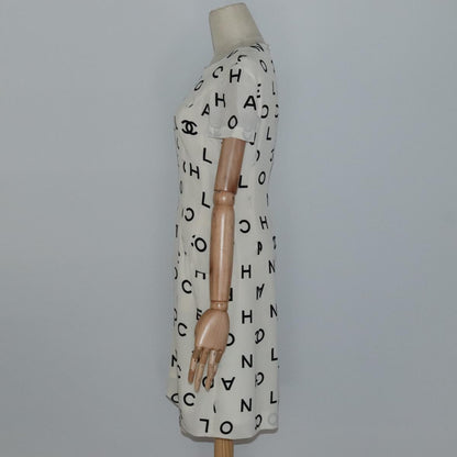 CHANEL One Piece Silk White CC FF0439