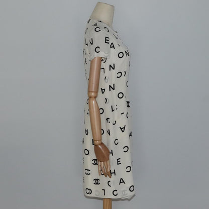 CHANEL One Piece Silk White CC FF0439