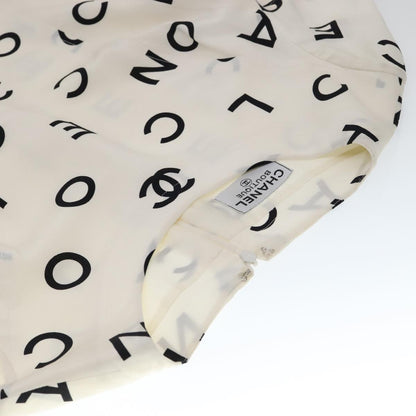 CHANEL One Piece Silk White CC FF0439
