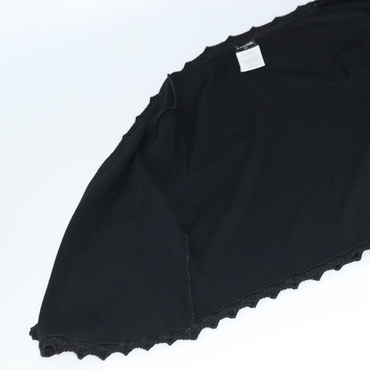 CHANEL Cardigan Wool 46 Black CC FF0776