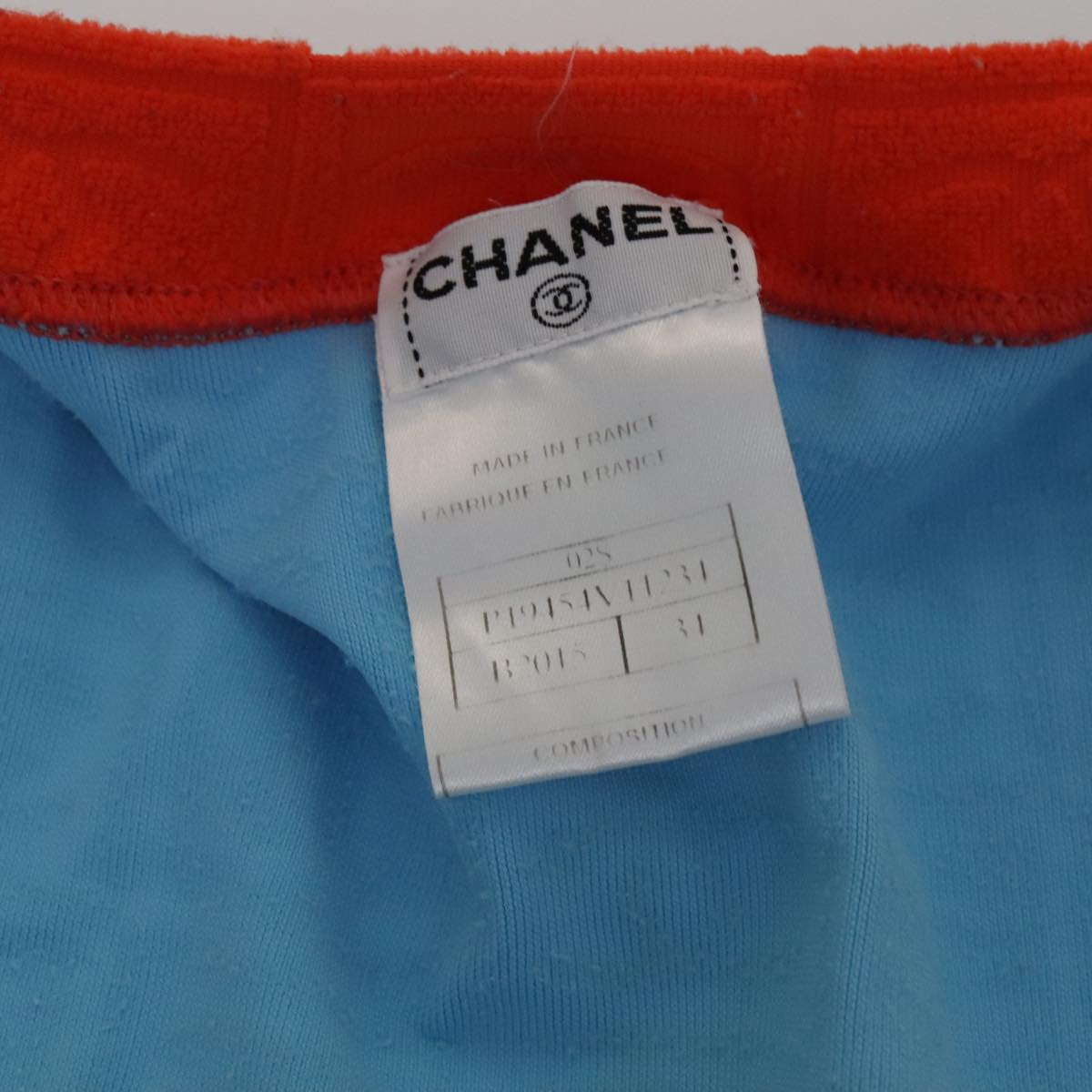 CHANEL Short Sleeve Cotton Blue CC FF0787