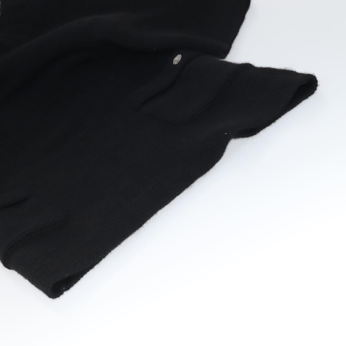 CHANEL Sweater Wool 36 Black CC FF1105