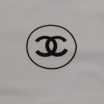CHANEL Short Sleeve Wool White CC FF1125