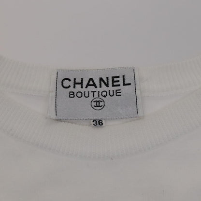 CHANEL Short Sleeve Wool White CC FF1125