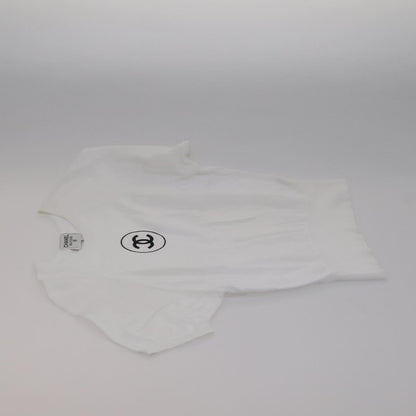 CHANEL Short Sleeve Wool White CC FF1125