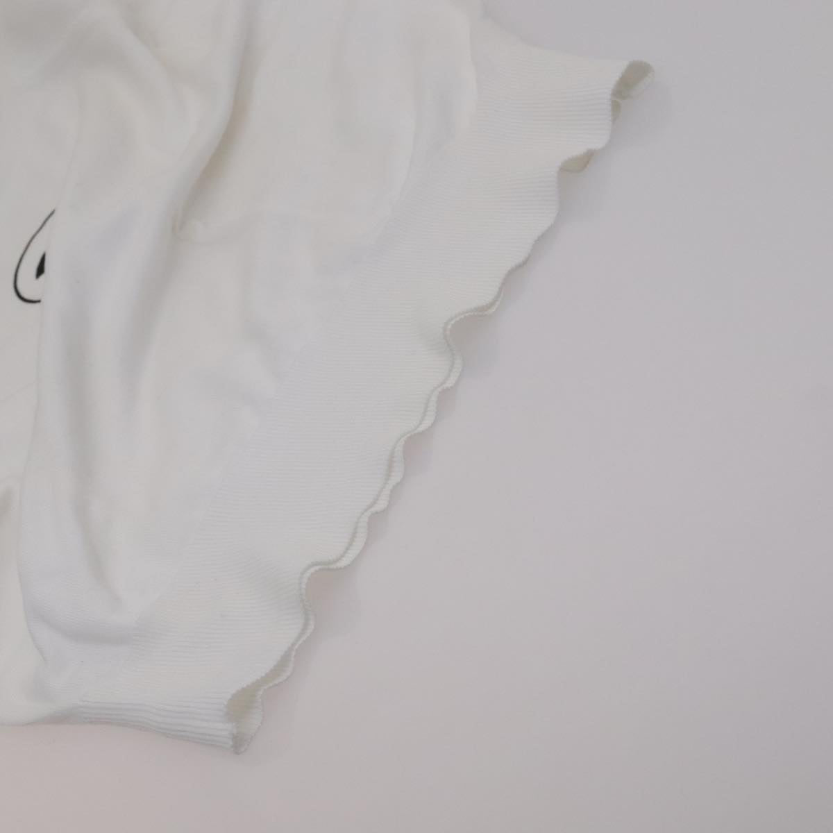 CHANEL Short Sleeve Wool White CC FF1125