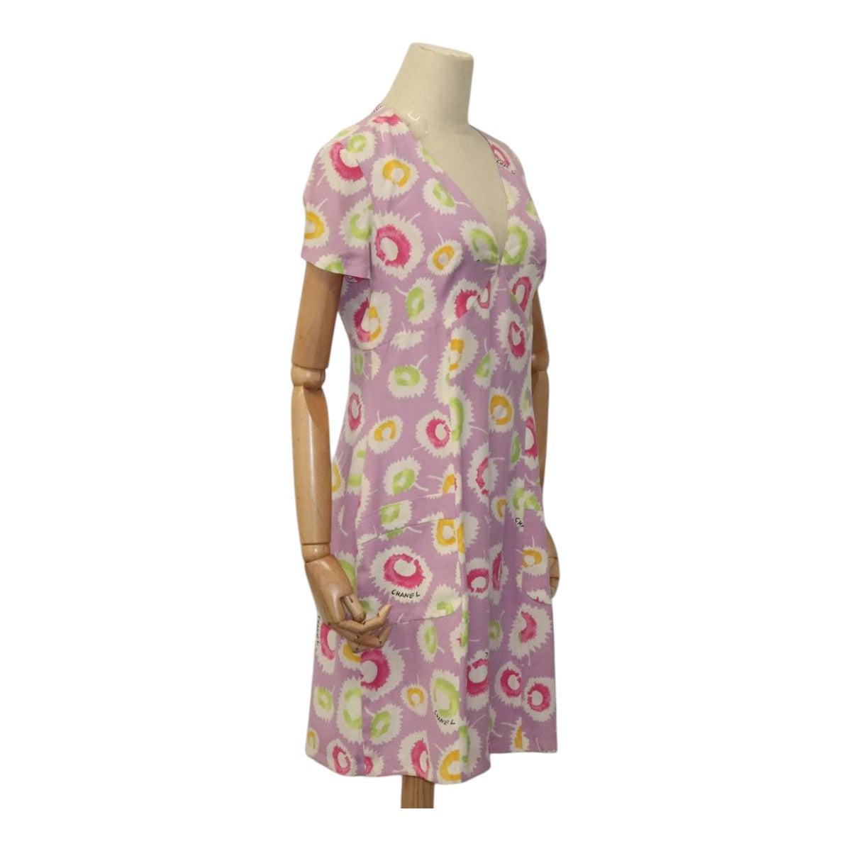 CHANEL One Piece Silk Multicolor CC FF1383