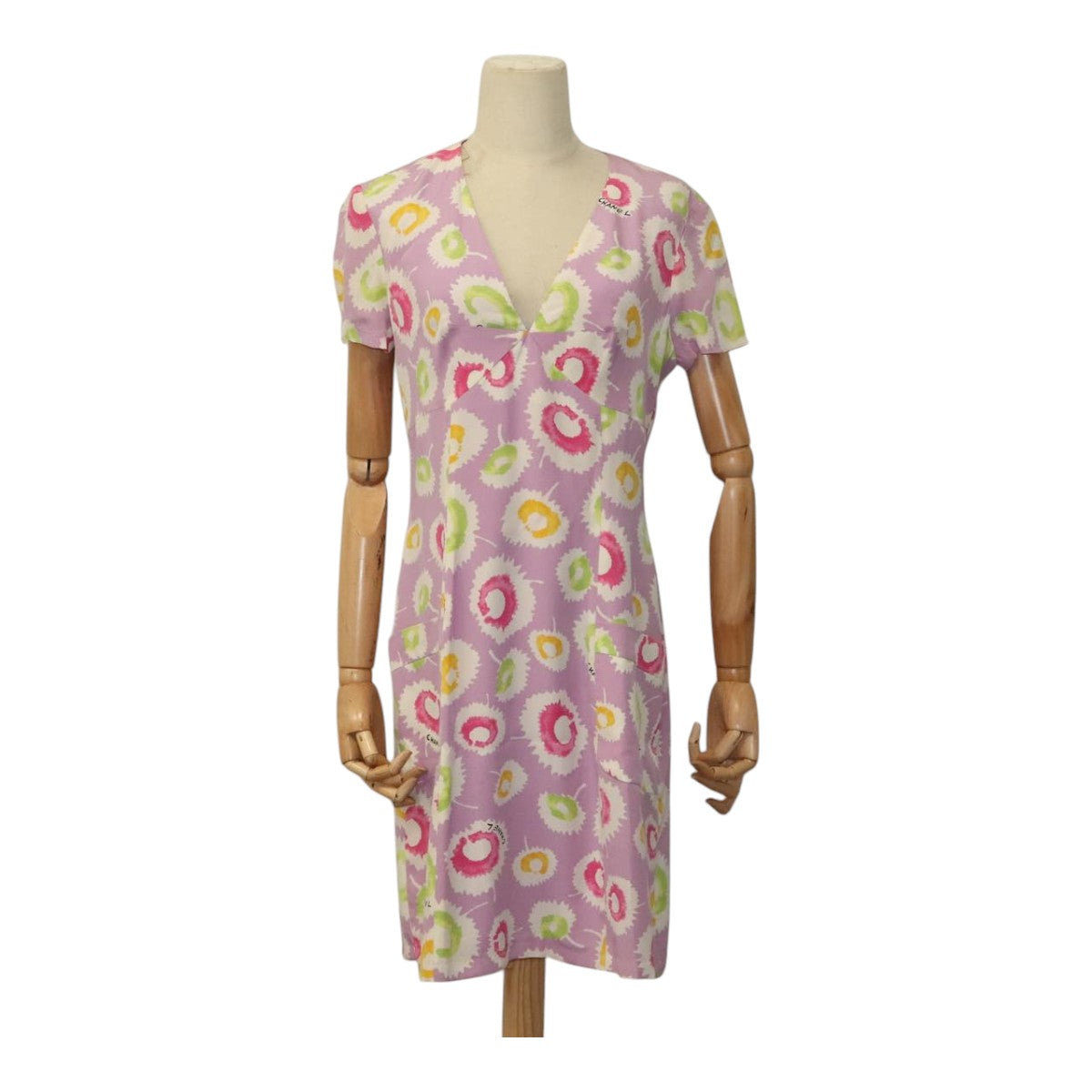 CHANEL One Piece Silk Multicolor CC FF1383