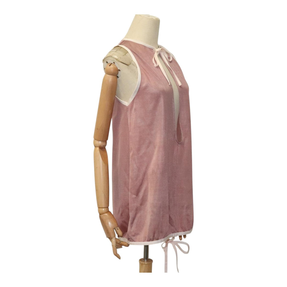 CHANEL Mesh Tank Top Polyester Pink CC FF1401