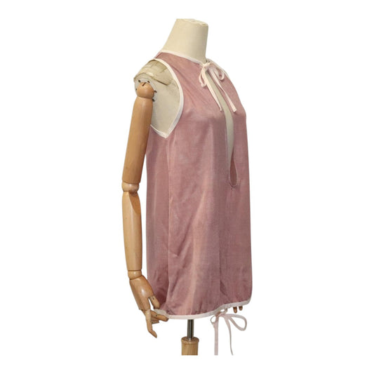 CHANEL Mesh Tank Top Polyester Pink CC FF1401