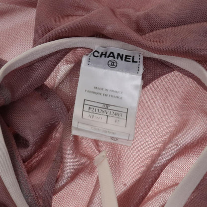 CHANEL Mesh Tank Top Polyester Pink CC FF1401