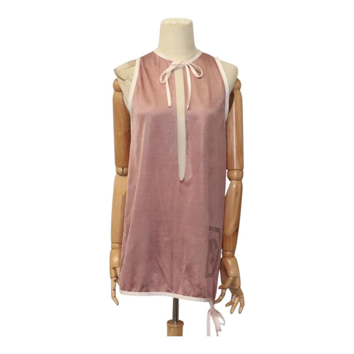 CHANEL Mesh Tank Top Polyester Pink CC FF1401