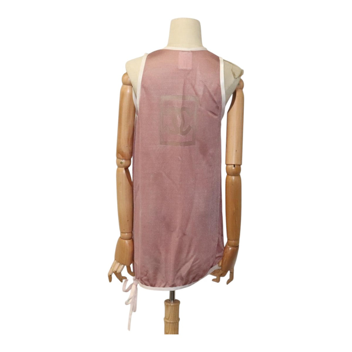 CHANEL Mesh Tank Top Polyester Pink CC FF1401