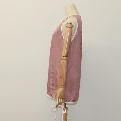 CHANEL Mesh Tank Top Polyester Pink CC FF1401