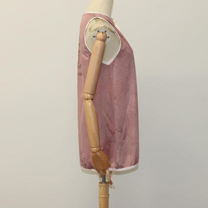 CHANEL Mesh Tank Top Polyester Pink CC FF1401