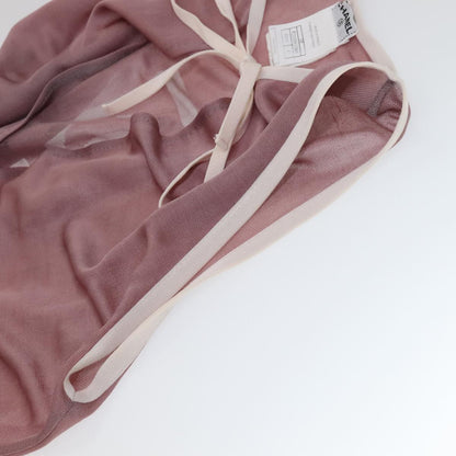 CHANEL Mesh Tank Top Polyester Pink CC FF1401