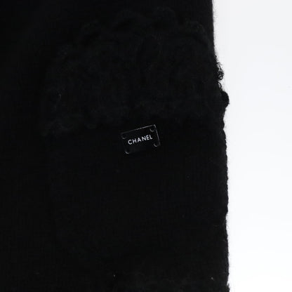 CHANEL Cardigan Wool 38 Black CC FF1500