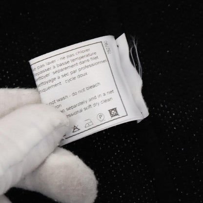 CHANEL Cardigan Wool 38 Black CC FF1500