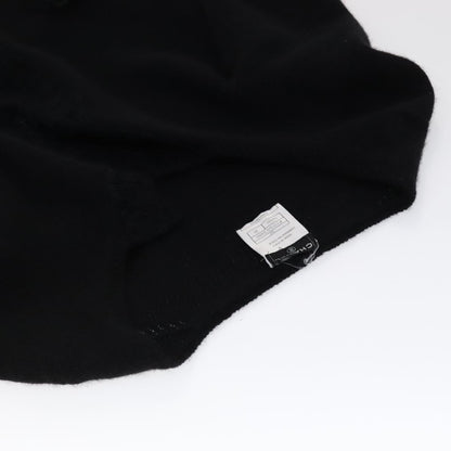 CHANEL Cardigan Wool 38 Black CC FF1500