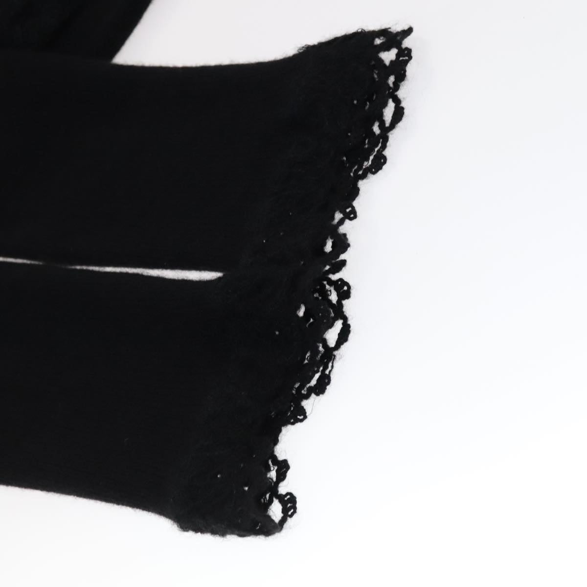 CHANEL Cardigan Wool 38 Black CC FF1500