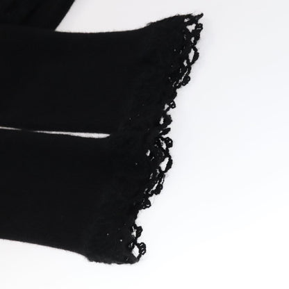 CHANEL Cardigan Wool 38 Black CC FF1500