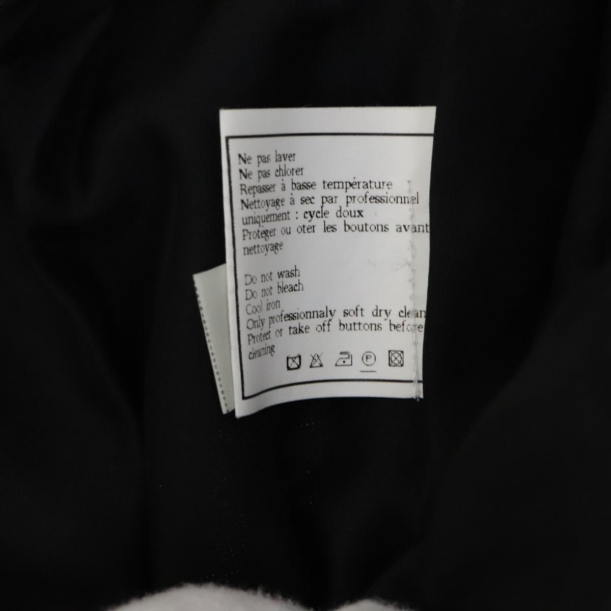 CHANEL Skirt Wool Black CC FF1637