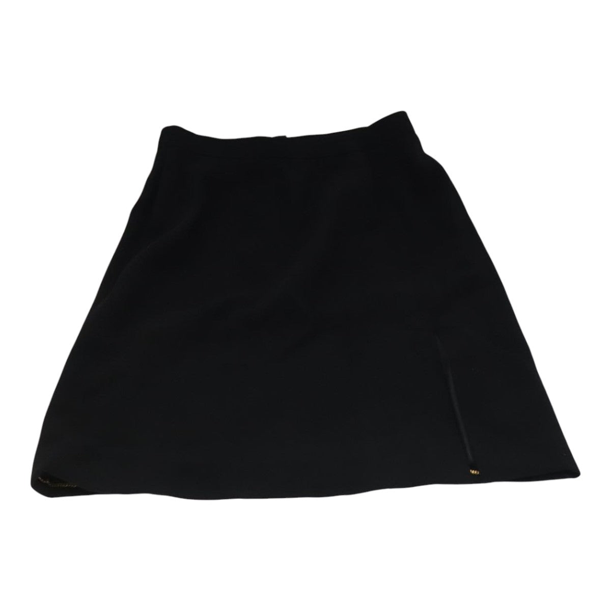 CHANEL Skirt Wool Black CC FF1637
