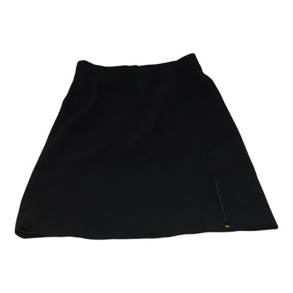 CHANEL Skirt Wool Black CC FF1637