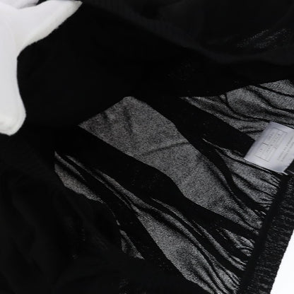 CHANEL Mesh Knit Top Nylon 42 Black CC FF1931