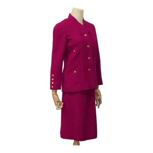 CHANEL Setup Skirt Jacket Wool Purple D-TK-9064 CC FF2565