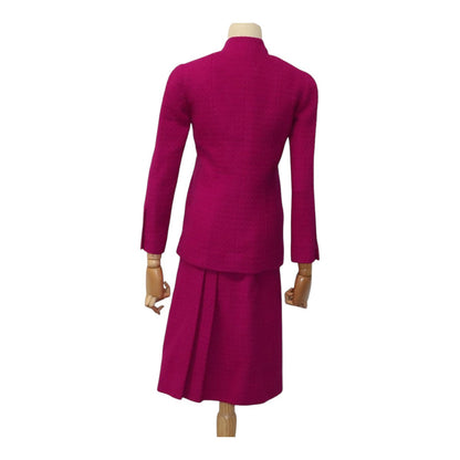 CHANEL Setup Skirt Jacket Wool Purple D-TK-9064 CC FF2565