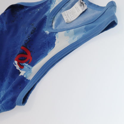 CHANEL Surfline Tank Top Cotton Blue CC FF2625