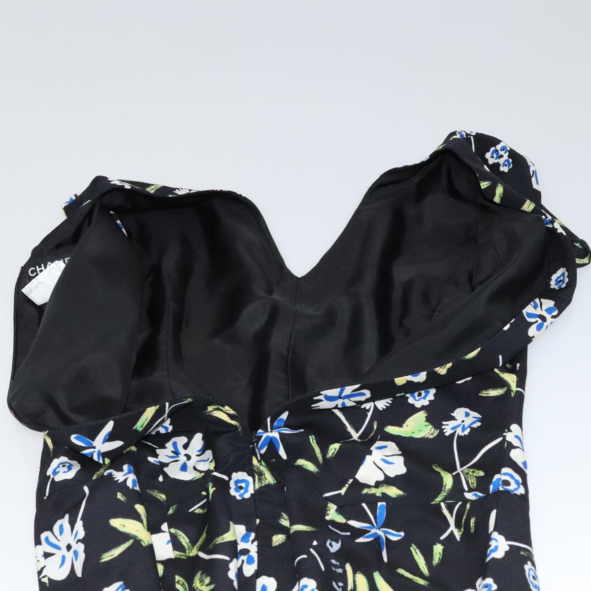 CHANEL One Piece Silk Black CC FF2883