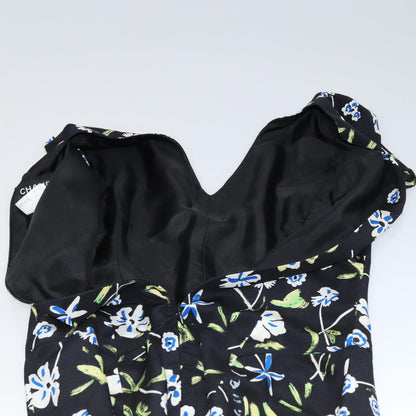 CHANEL One Piece Silk Black CC FF2883