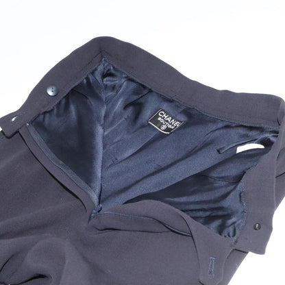 CHANEL Pants Wool Navy C-TK-5914 CC FF2944