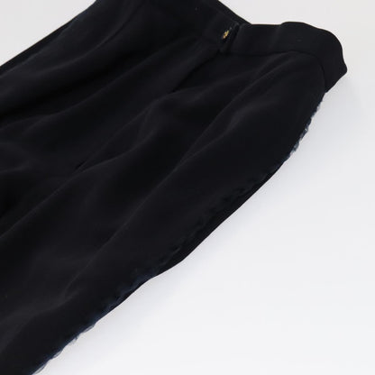 CHANEL Pants Wool Navy C-TK-5914 CC FF2944