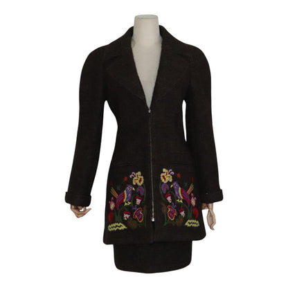 CHANEL Setup Skirt Jacket Wool Brown C-TK-5914 CC FF3295