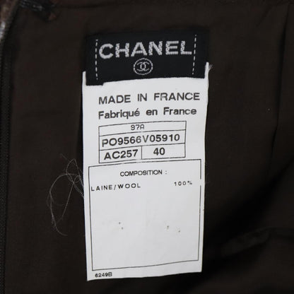 CHANEL Setup Skirt Jacket Wool Brown C-TK-5914 CC FF3295