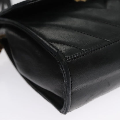 CHANEL Shoulder Bag Lamb Skin Black Gold CC FF3402